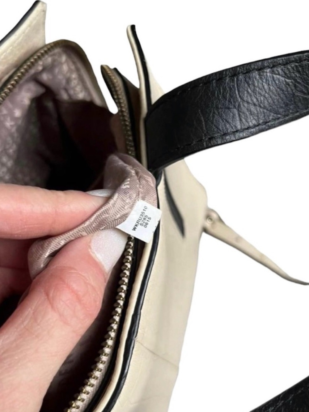 kate spade Cream and Black Croc-Embossed Leather Shoulder Bag - Picture 10 of 10